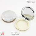 Silver lace flower pattern luxury round compact case 59mm